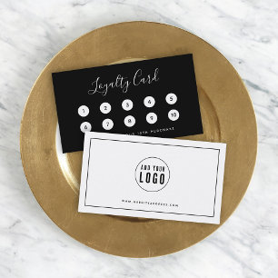 Add Your Logo Black Border Editable Colour Loyalty Card