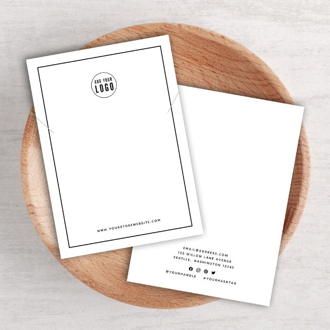Add Your Logo Black Border Necklace Display Card (Creator Uploaded)