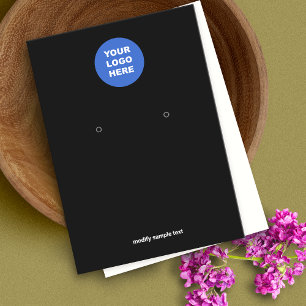 Add Your Logo Black Earring Display Card