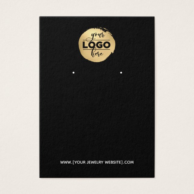 Add Your Logo - Black Earring Display Card (Front)