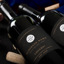 Add your logo black gold business company name  wine label