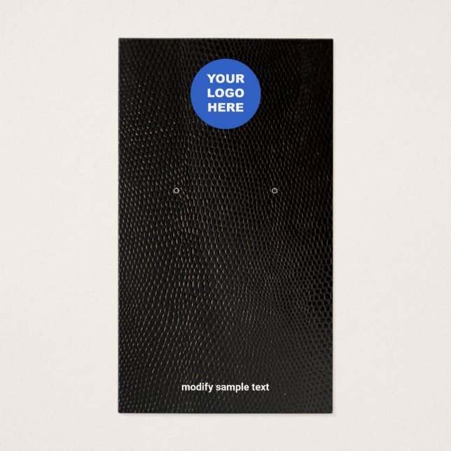 Add Your Logo Black Lizard  Earring Display Card (Front)