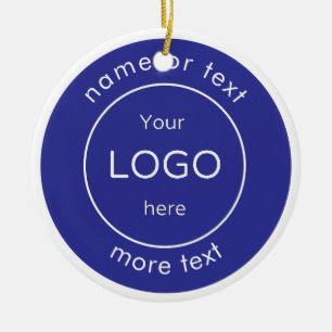 Add your logo blue Business Christmas Ornament