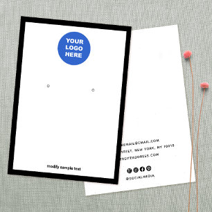 Add Your Logo Border  Earring Display Card