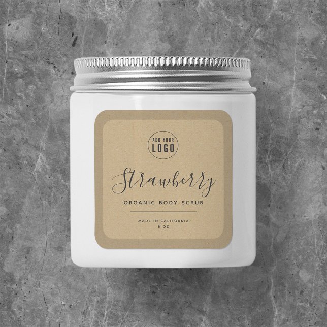 Add Your Logo Border Kraft Product Label (Creator Uploaded)