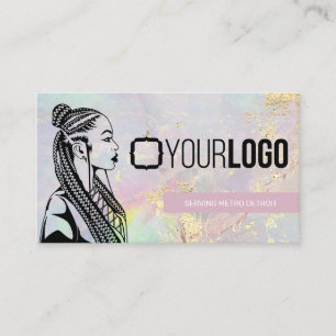 Add Your Logo Braid Stylist or Hair Braiding Salon Business Card