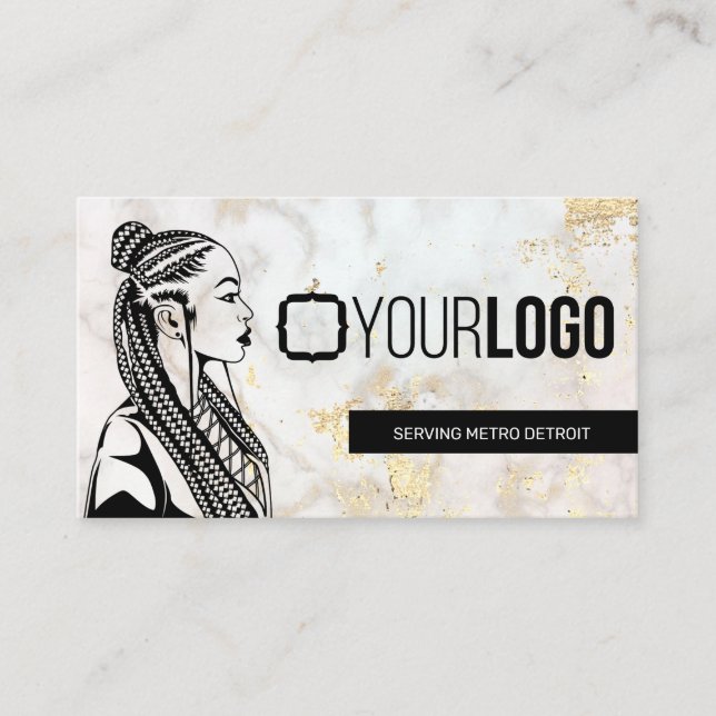 Add Your Logo Braid Stylist or Hair Braiding Salon Business Card (Front)
