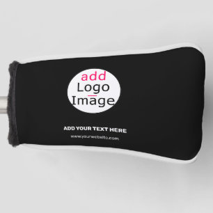 Add Your Logo Business Chic Customisable Black  Golf Head Cover
