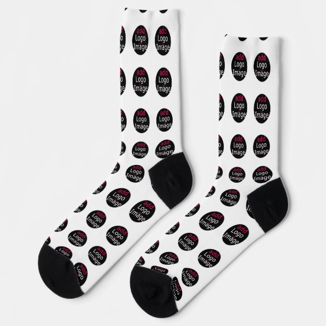 Add Your Logo Business Chic Promotional White Socks (Left)