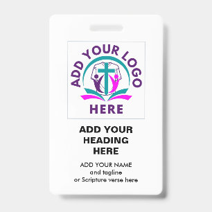 ADD YOUR LOGO   Business Church ID Badge