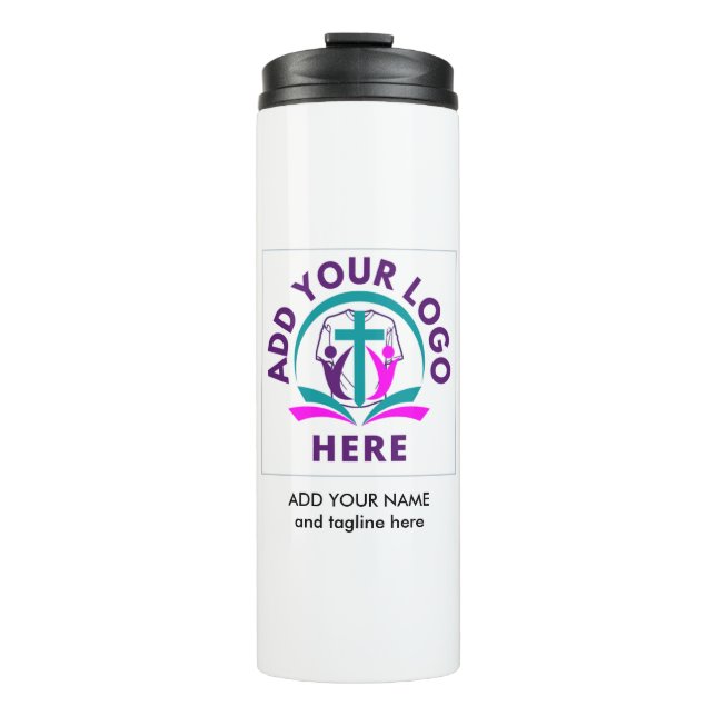 ADD YOUR LOGO | Business Church Merchandise Thermal Tumbler (Front)