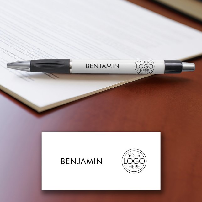 Add Your Logo Business Corporate Modern Minimalist (Personalized pen with name and logo)