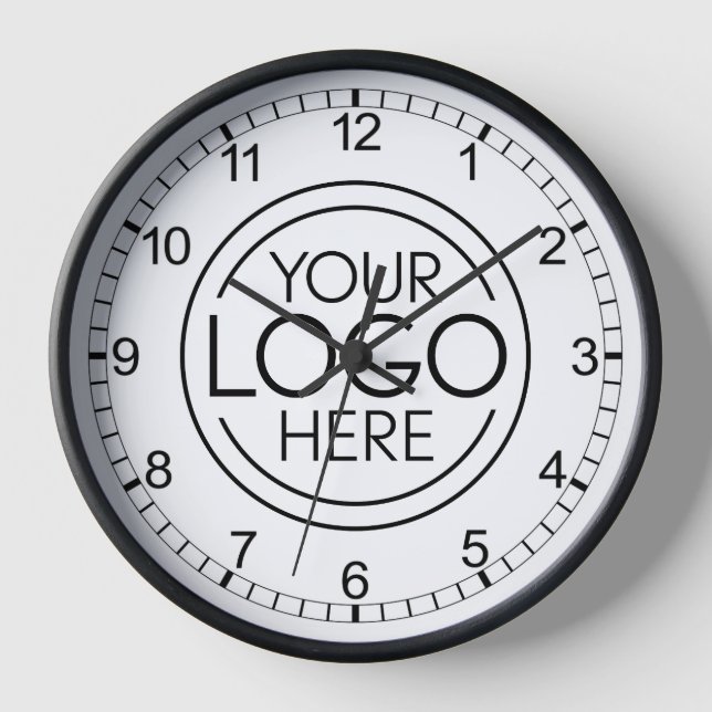 Add Your Logo Business Corporate Modern Minimalist Clock (Front)