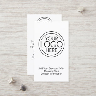 Add Your Logo Business Corporate Modern Minimalist Discount Card