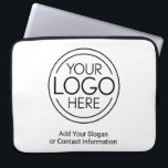 Add Your Logo Business Corporate Modern Minimalist Laptop Sleeve<br><div class="desc">Perfect for an office convention or presentation gift, these logo laptop sleeves are simple in design. You can change the background colour to match the colour that coordinates with your company logo. The extra lines of type can be used for company contact information or for a place to add a...</div>