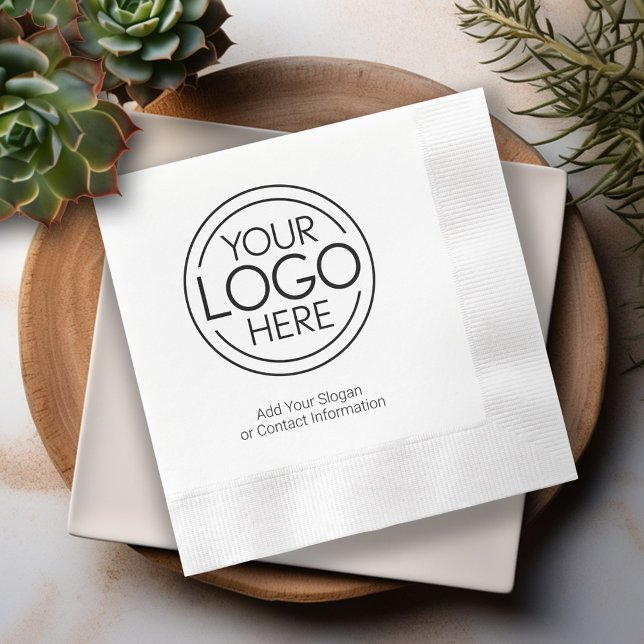 Add Your Logo Business Corporate Modern Minimalist Napkin (Your logo here - personalized party napkins)