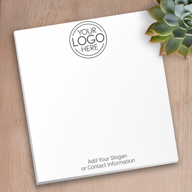 Add Your Logo Business Corporate Modern Minimalist Notepad (Add your logo and personalize the notepads for your office)
