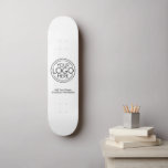 Add Your Logo Business Corporate Modern Minimalist Skateboard<br><div class="desc">Perfect for an office decoration or presentation gift, these logo skateboards are simple in design. You can change the background colour to match the colour that coordinates with your company logo. The extra lines of type can be used for company contact information or for a place to add a special...</div>