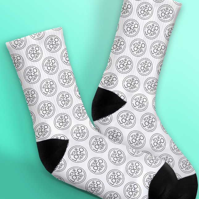 Add Your Logo Business Corporate Modern Minimalist Socks (Custom Socks)