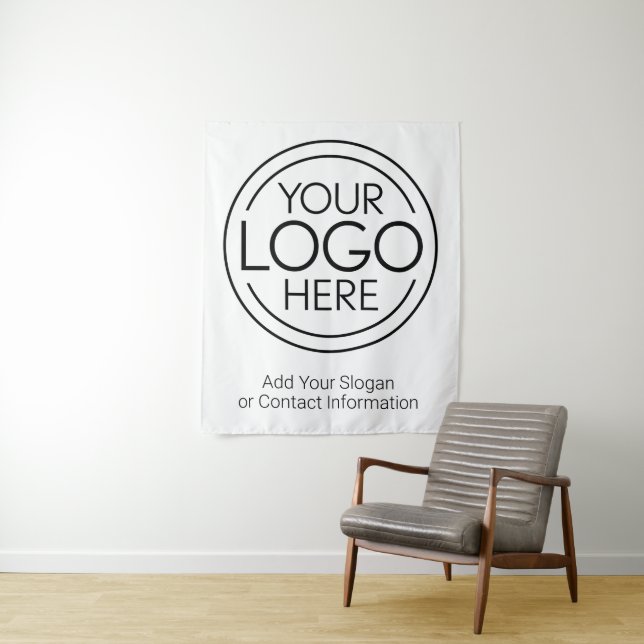 Add Your Logo Business Corporate Modern Minimalist Tapestry (In Situ)