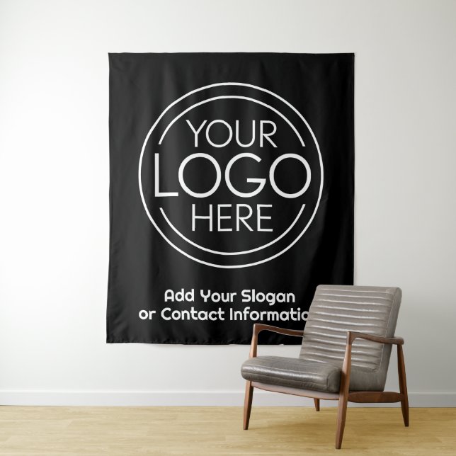 Add Your Logo Business Corporate Modern Minimalist Tapestry (In Situ)