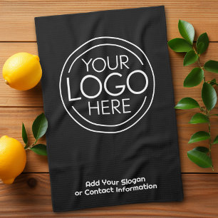 Add Your Logo Business Corporate Modern Minimalist Tea Towel
