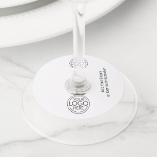 Add Your Logo Business Corporate Modern Minimalist Wine Glass Tag