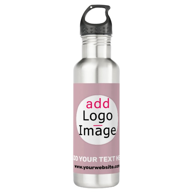 Add Your Logo Business Customisable Dusty Rose Hue 710 Ml Water Bottle (Front)
