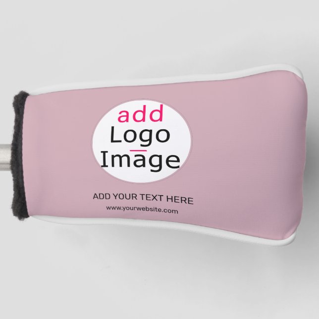 Add Your Logo Business Customisable Dusty Rose Hue Golf Head Cover (Front)