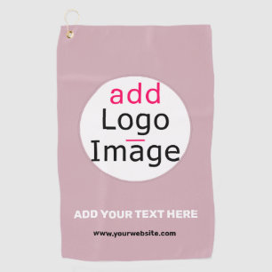 Add Your Logo Business Customisable Dusty Rose Hue Golf Towel
