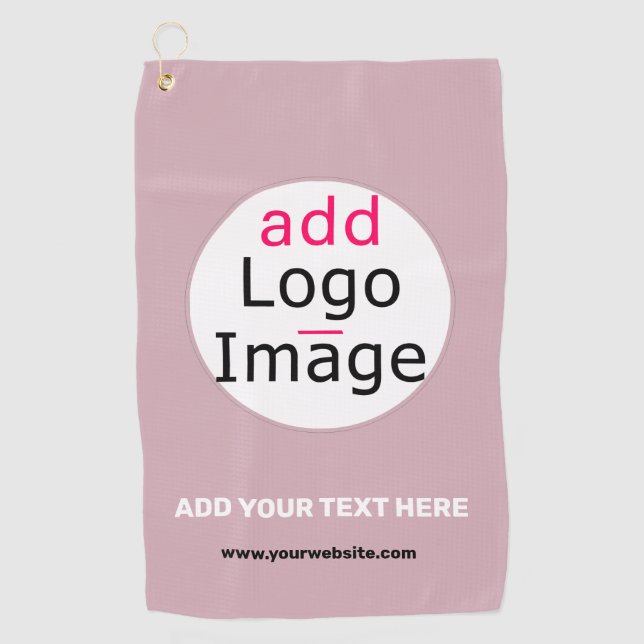 Add Your Logo Business Customisable Dusty Rose Hue Golf Towel (Front)