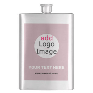 Add Your Logo Business Customisable Dusty Rose Hue Hip Flask