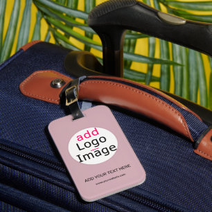 Add Your Logo Business Customisable Dusty Rose Hue Luggage Tag