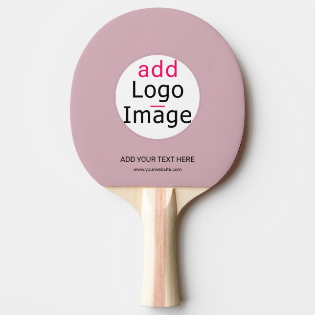 Add Your Logo Business Customisable Dusty Rose Hue Ping Pong Paddle (Front)