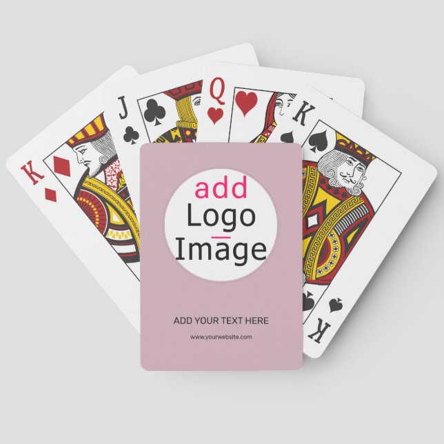Add Your Logo Business Customisable Dusty Rose Hue Playing Cards (Back)