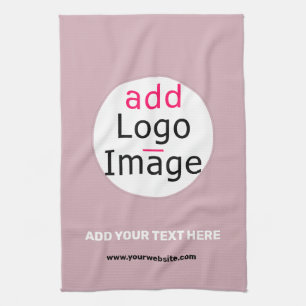 Add Your Logo Business Customisable Dusty Rose Hue Tea Towel