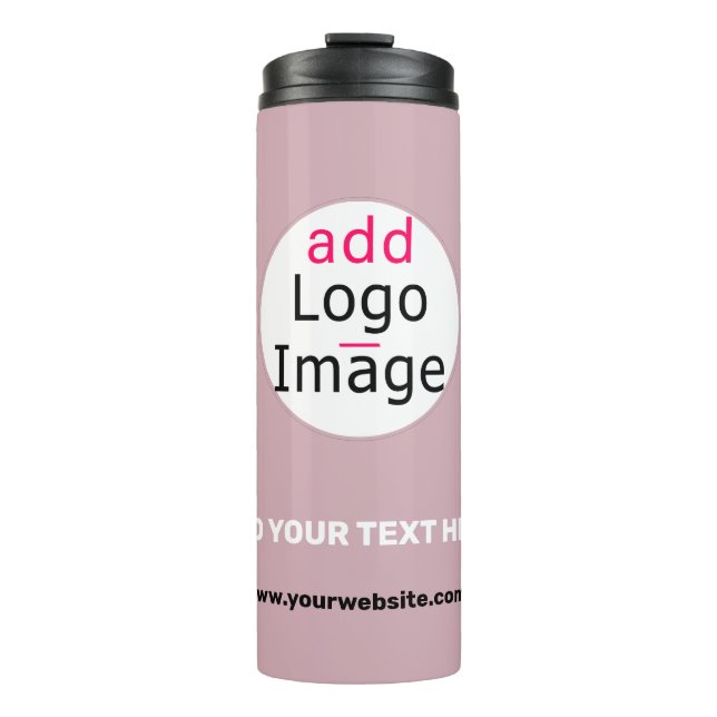 Add Your Logo Business Customisable Dusty Rose Hue Thermal Tumbler (Front)