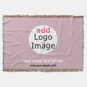 Add Your Logo Business Customizable Dusty Rose Hue Throw Blanket