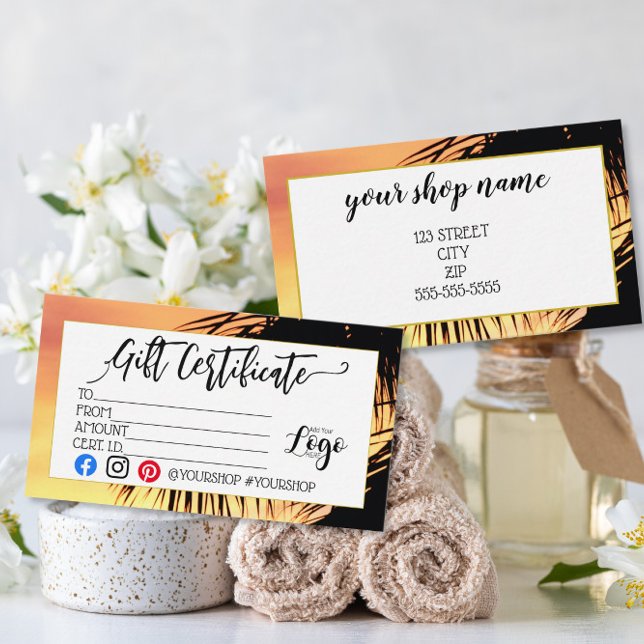 ADD YOUR LOGO Business gift certificate marketing (Creator Uploaded)
