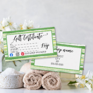 ADD YOUR LOGO Business gift certificate marketing