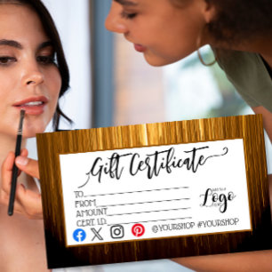 ADD YOUR LOGO Business gift certificate marketing