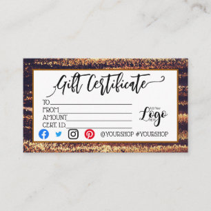 ADD YOUR LOGO Business gift certificate marketing