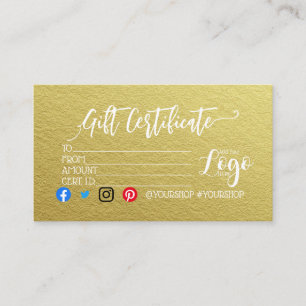 ADD YOUR LOGO Business gift certificate marketing