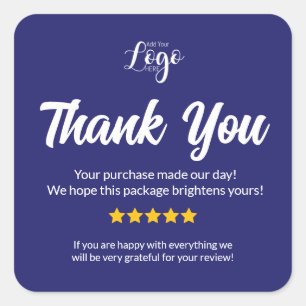 ADD YOUR LOGO Business Gift Certificate Marketing Square Sticker