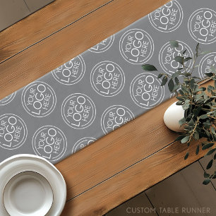 Add Your Logo Business Grey - Modern Minimalist Short Table Runner