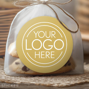 Add Your Logo Business Modern Minimalist -  Classic Round Sticker
