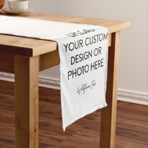 Add Your Logo Business Modern Minimalist - White Short Table Runner