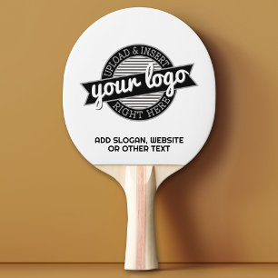 Add Your Logo Business Modern Minimalist with Text Ping Pong Paddle