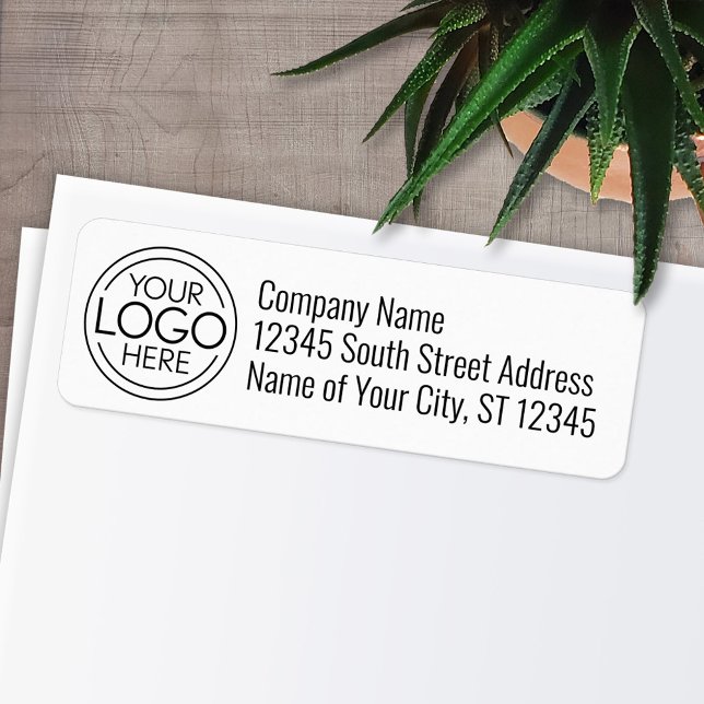 Add Your Logo Business Modern Return Address (Personalized Return Address Labels - Fun, modern fonts with logo)