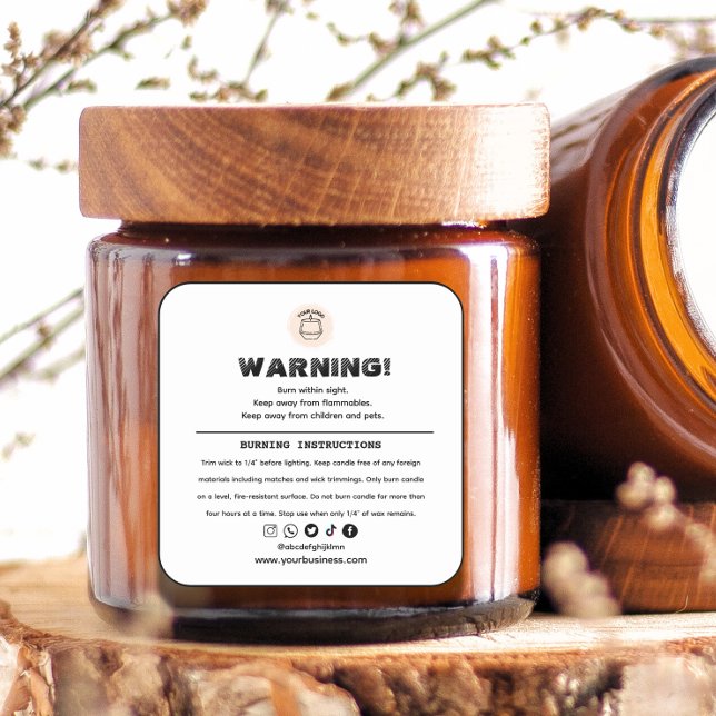 Add your logo Candle Warning Label Design (Creator Uploaded)